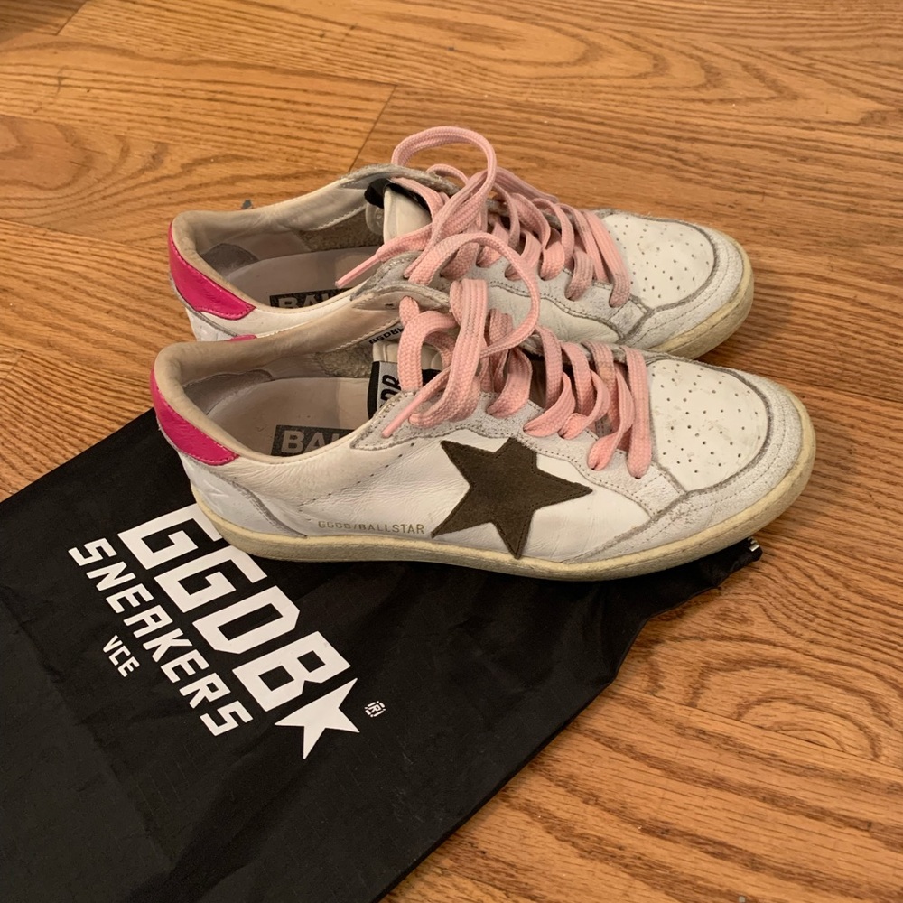 Golden Goose Pink and Brown Sneakers Sz 37
